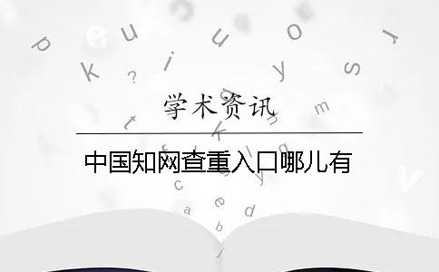 中国知网查重入口哪儿有