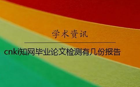 cnki知网毕业论文检测有几份报告文档？
