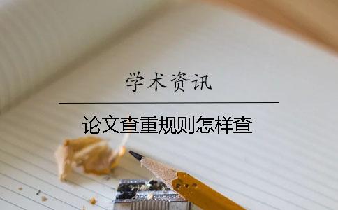 论文查重规则怎样查