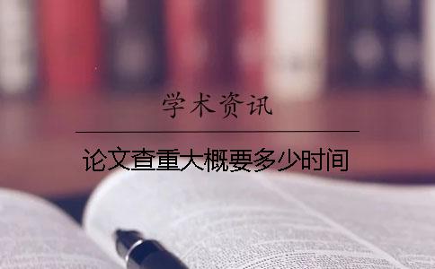 论文查重大概要多少时间